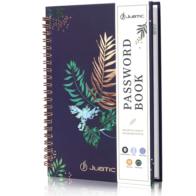 Password Book with Alphabetical Tabs Spiral Bound - 5.2&quote; x 7.6&q...
