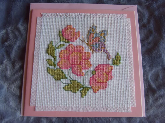 Hand Stitched Cross Stitch Card 2.9