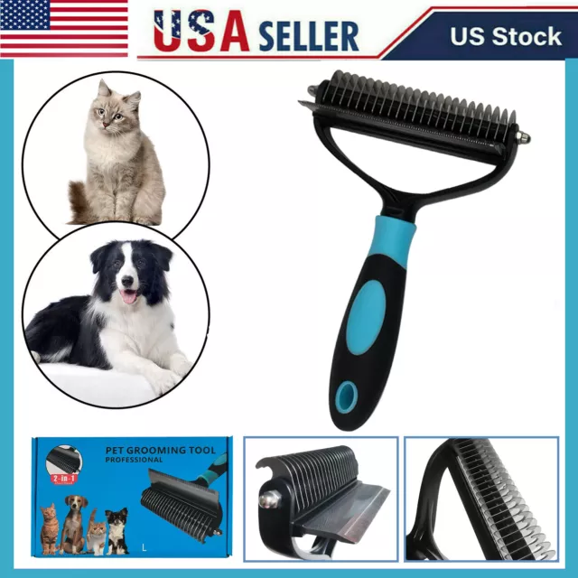 Pet Hair Remover Dog Cat Comb Grooming Massage Deshedding Self Cleaning Brush US