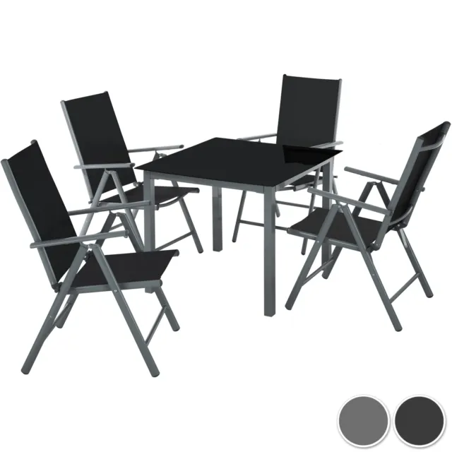 4+1 Alu Sitzgruppe Essgruppe Sitzgarnitur Aluminium Tisch Stuhl Set Gartenmöbel