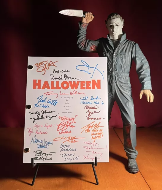 Halloween Script Cast-Signed - Autograph Reprints - Michael Myers