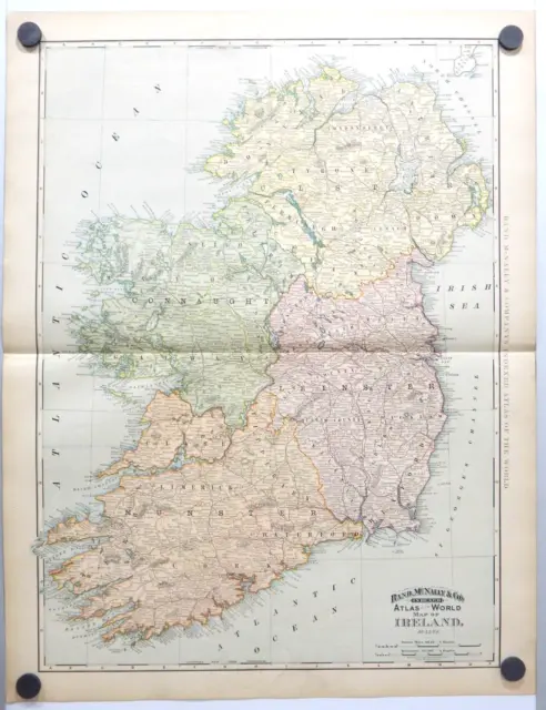 Antique Map Ireland by Rand McNally & Co. copyright 1892