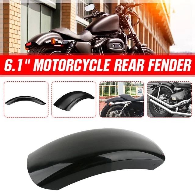 Universal Motorrad Kotflügel Hinten - Schutzblech Für Bobber, Chopper, Cafe Racer Schwarz