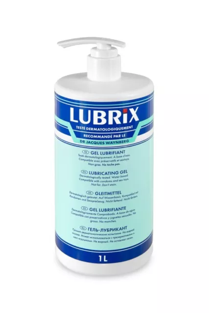 Lubrix lubricante sexual unisex íntimo de gran calidad base de agua 1000 ML