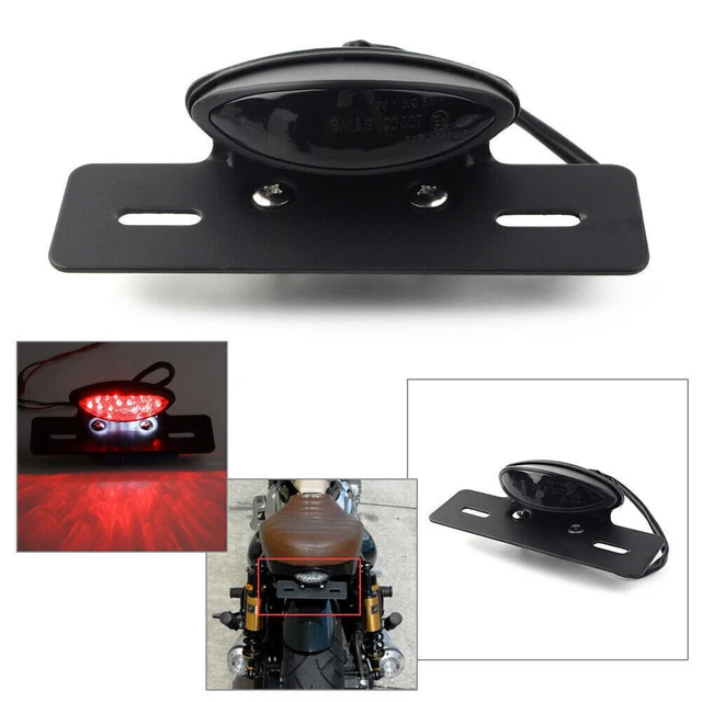 1X Rear Lamp LED Brake Tail Light License Plate Light Mount Fits Cafe Racer ATVs