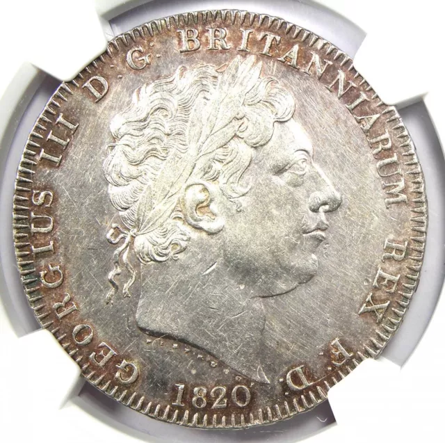 1820 Great Britain England George III Crown Coin. NGC Uncirculated Detail UNC MS
