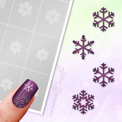 Plantillas para aerógrafo y arte de uñas WS009 invierno Navidad copos de nieve estrella