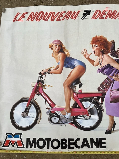 Grande Affiche Publicitaire Motobecane Mobylette Vintage