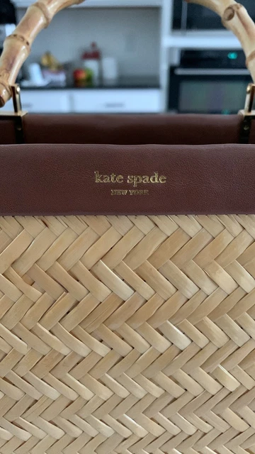 Kate Spade Santa Maria Anabel Wicker Tote, Bamboo Handles Light Tan/Straw Color 3