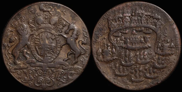 GREAT BRITAIN 1739 Capture of Portobello by Admiral Vernon medal. Eimer 549.