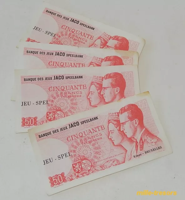 Lot BILLETS de CINQUANTE Francs - Banque des Jeux JACO  - KIMEX BRUXELLES