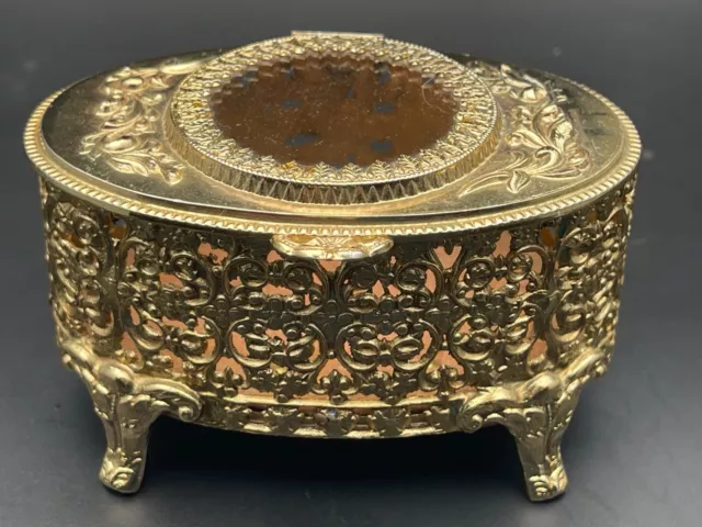 Magnificent Antique French Cut Crystal Bronze Jewelry Box/Casket