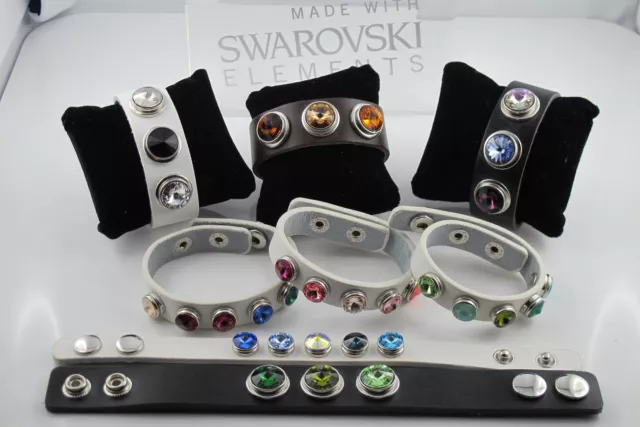 Armbänder im Chunk Style + Druckknöpfe Sets mit SWAROVSKI® Kristall 12mm + 18mm