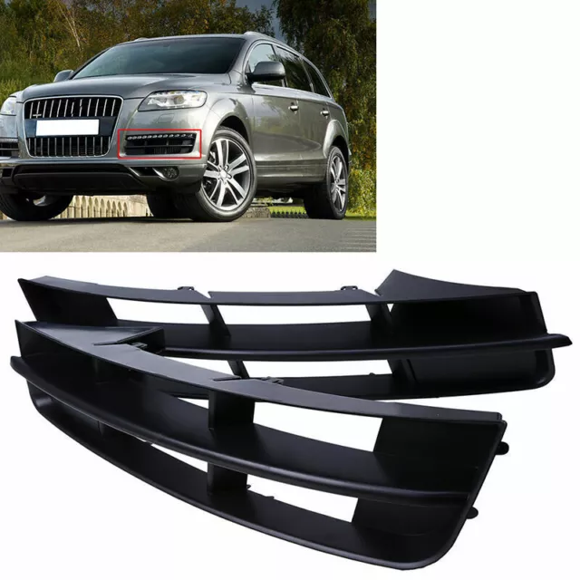 2Pcs Grille Grill For AUDI Q7 2010-2015 L&R Front Bumper Lower Turn Signal Light