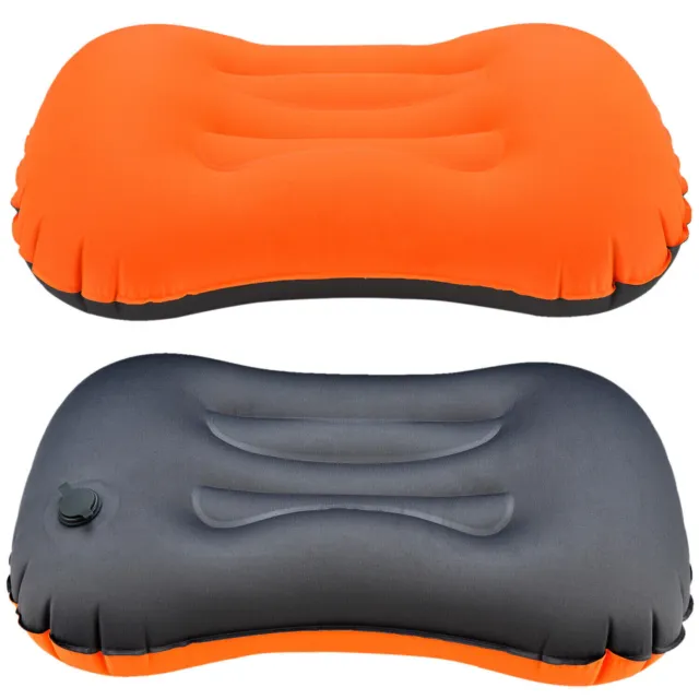 Air Pillow Inflatable Cushion Portable Head Rest Compact Travel Camping w/ Pouch 3