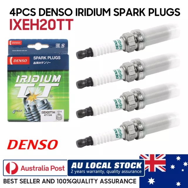 Genuine 4 X Denso Iridium Spark Plugs Ixeh20Tt, Oem