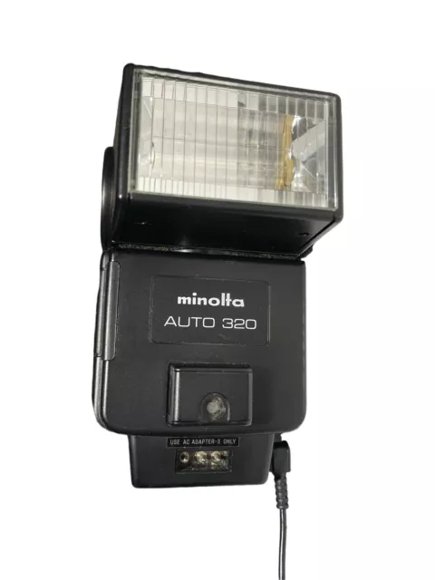 🔥 Vintage Minolta Auto 320 Camera Flash Unit Untested / As Is 🔥