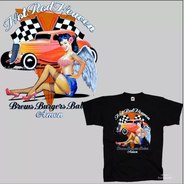 PinUp T-Shirt Hot Rod Auto classic Racing Rockabilly retro style *1063 schwarz