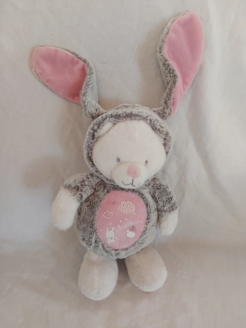 Doudou luminescent ours lapin gris rose  blanc étoiles MOTS D'ENFANTS - Neuf -
