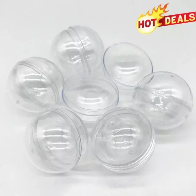 100 X Transparent PP Vending Machine Empty Round Toy Capsules 28mm Dia