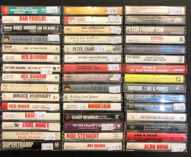 Lot of 45 ROCK / POP Cassette Tapes Rod Stewart Mountain Lot 13