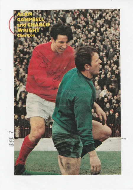 Charlie Wright & Alan Campbell Charlton Athletic Original Autograph Picture
