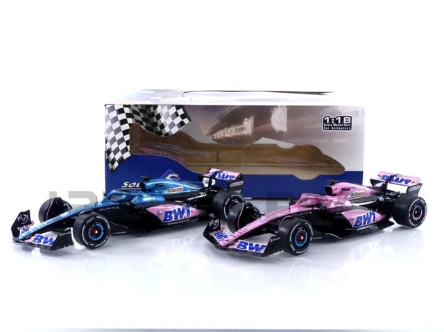 Solido Alpine A523 Rose 1:18 – Modèle Miniature Die-cast F1 2023, édition Présentation, Base Plastique Et Fenêtre