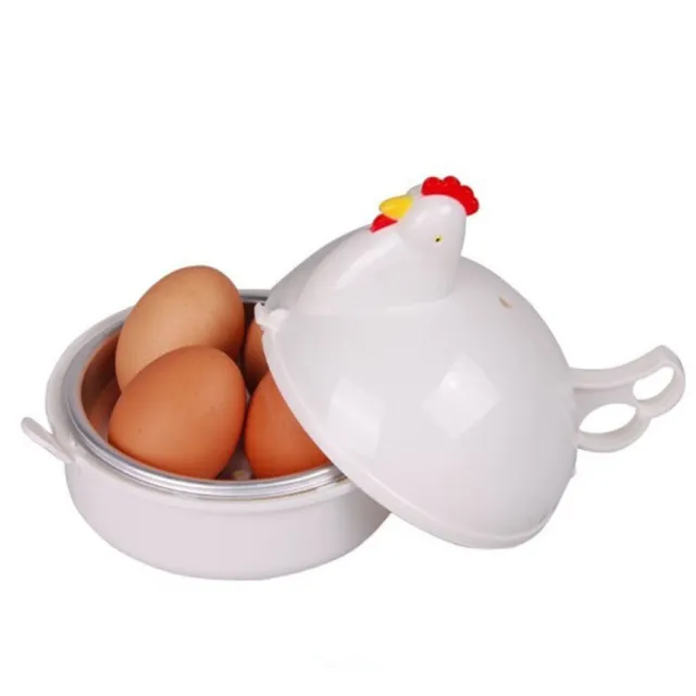 Caldaia uova a microonde in plastica a forma di pollo bracconiere per 4 uova