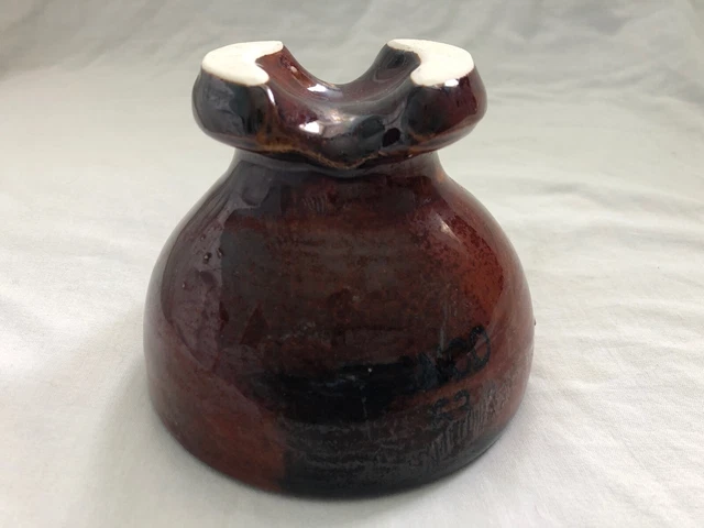 #11 Vintage PORCELAIN INSULATOR Brown PINCO #63