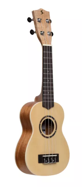 Traditionelle Sopran-Ukulele mit Fichtendecke, inkl. Tasche