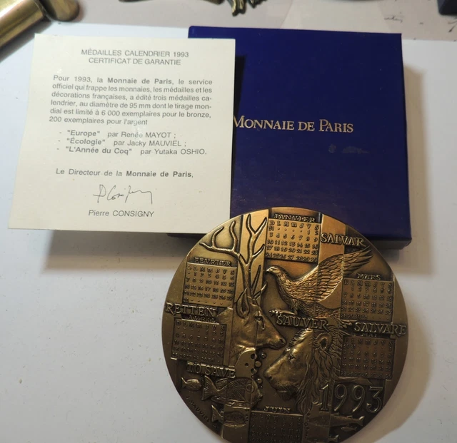 Médaille Calendrier 1987 Monnaie De Paris - Bronze - Thème La Vigne