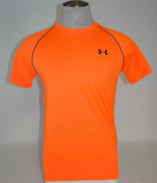 Under Armour UA Tech Orange Patterned Short Sleeve Athletic Shirt Men's NWT