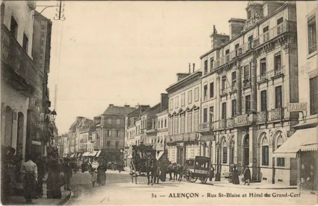 CPA ALENCON-Rue St Blaise et Hótel du Grand Cerf (29686)