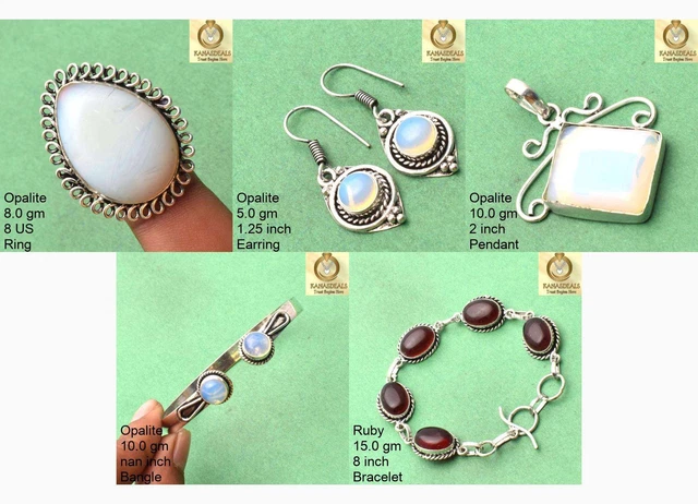 Opalite Ring Earring Pendant Bangle Bracelet 5pc Bulk Jewelry Lot CMB-46816_20
