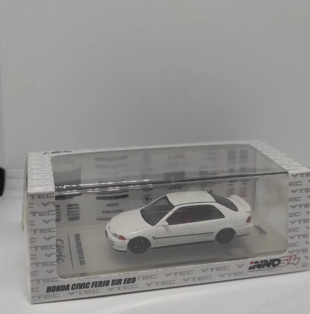 Inno64 Honda Civic Ferio SiR EG9 Super Deep White JDM Complete Decal & Tyre