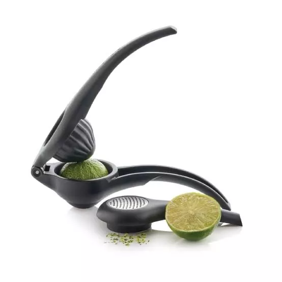 Tupperware Zest and Press Citrus Juicer Zester Combination in Black New