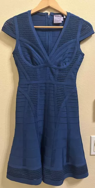 Herve Leger by Max Azria bandage dress Sonia Size S Blue color