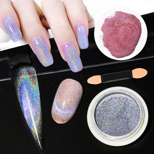 0,3 g Pigmento unghie polvere colori arcobaleno brillanti smalto gel riflettente invernale