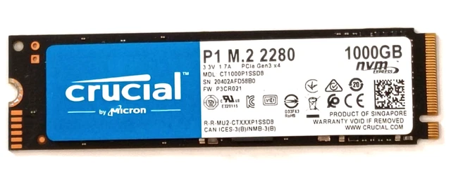 Crucial 1tb Crucial Ct1000p1ssd8 CRUCIAL CT1000P1SSD8 1TB 2280