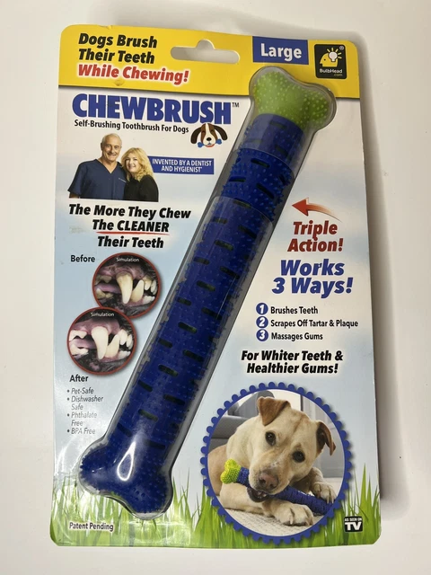 ChewBrush Large As Seen On TV For Dog Blue Self Brushing Toothbrush