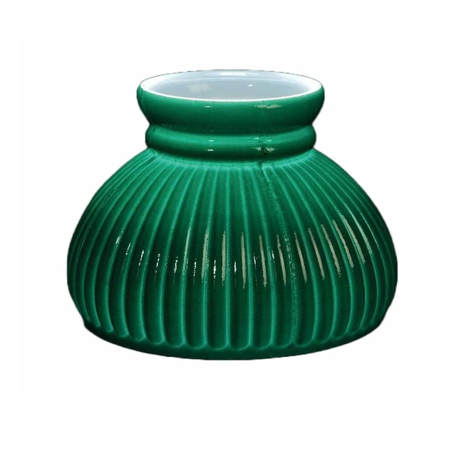 7" Green Ribbed Oil Lamp Shade