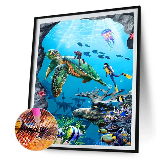 5D DIY Diamond Painting Kits Underwater World Full Round Drill Crafts Mosaic Set 3