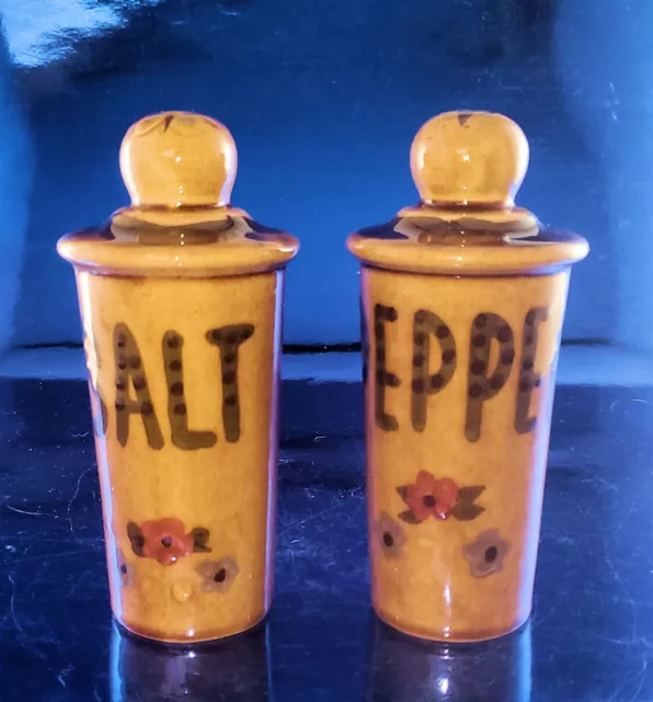 1970s California CLEMINSON Pottery SALT and PEPPER SHAKERS Excellent, Vintage!