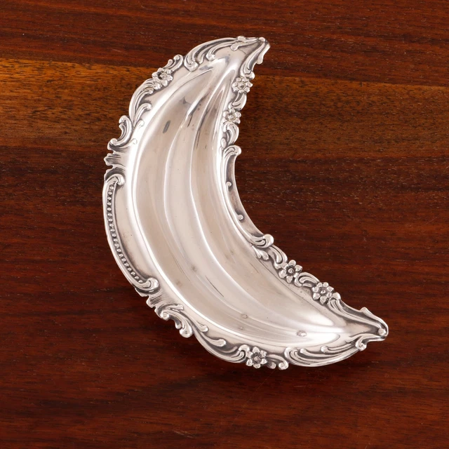 Dominick & Haff Sterling Silver Footed Pin Trinket Nut Dish #105 Crescent Form