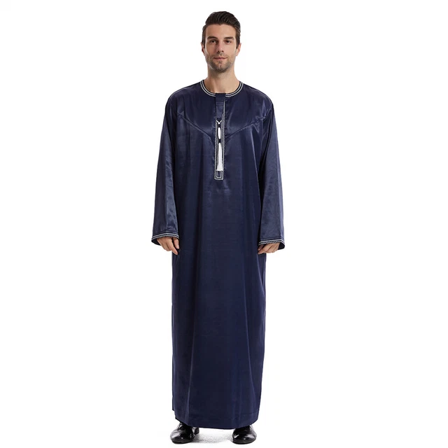 SAUDI ARAB MEN Robe Long Sleeve Dishdasha Abaya Thobe Jubba Thoub Men ...
