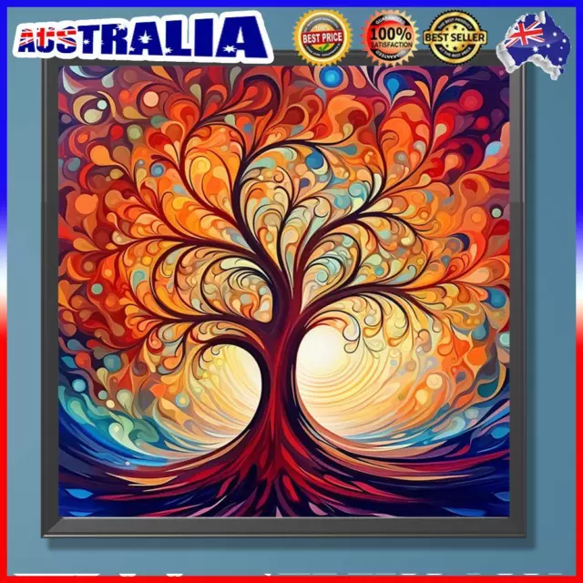 A# Paint By Numbers Kit DIY Tree Hand Oil Art Picture Craft Home Wall Decoration