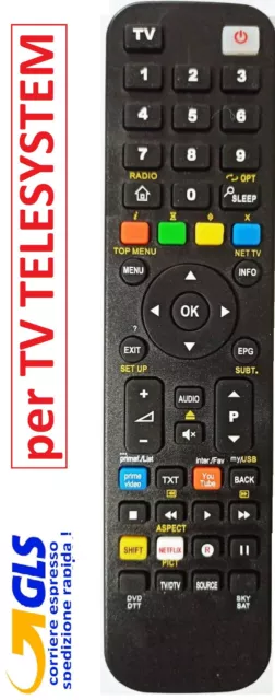 TELECOMANDO UNIVERSALE TV DVD SAT DECODER BD TELESYSTEM - SCEGLI MODELLO  LISTA 1 
