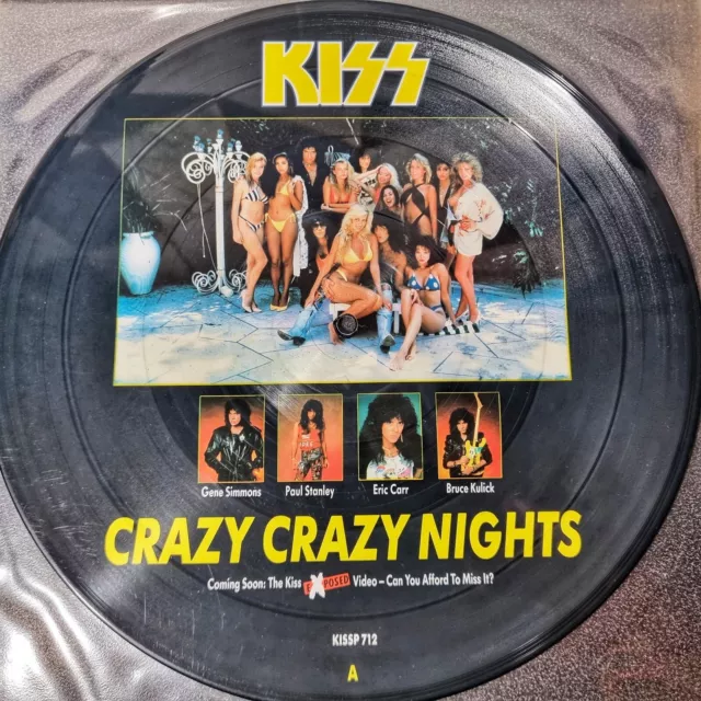 KISS - Crazy Crazy Nights - 12" Picture Disc - 1987 UK Vertigo KISSP 712