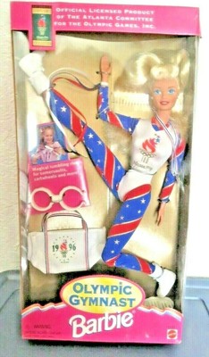 1996 OLYMPIC GYMNAST Barbie Atlanta Official Poseable Blonde Doll NRFB