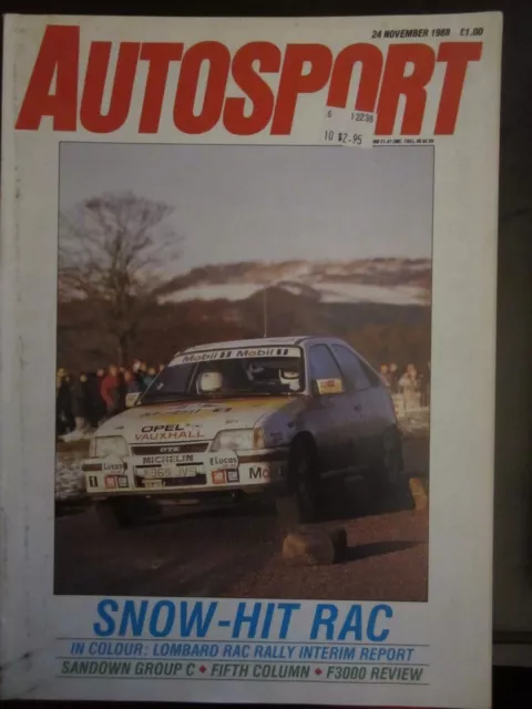 Autosport Magazine November 1988 Snow Hit RAC Lombard Rally F3000 Review AV